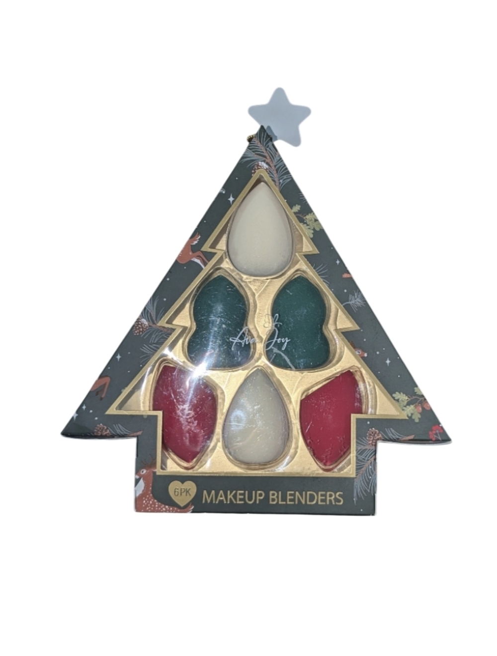 Ava Joy Festive Teardrop Makeup Blenders - Red, Green, Cream 6pc